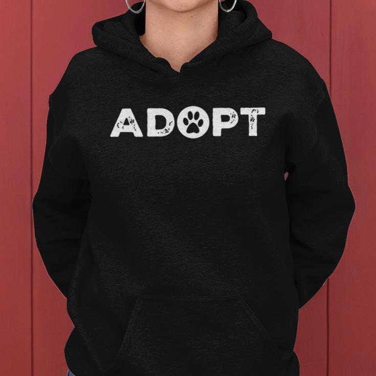 Adopt Show Love To Animals Dog And Cat Lover Paw Gift Women Hoodie