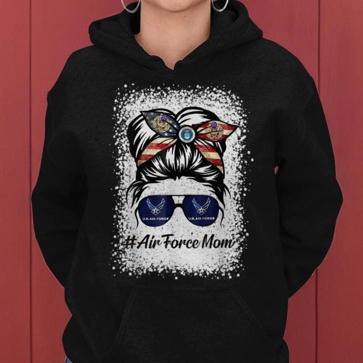 Air Force Mom Messy Bun Sunglasses Military Mom Mothers Day Women Hoodie