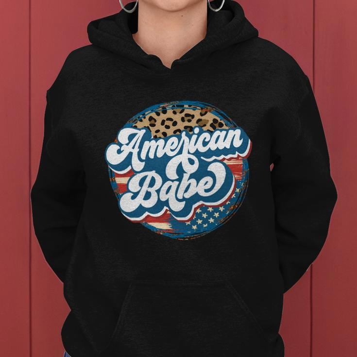 All American Babe Cute Funny 4Th Of July Independence Day Graphic Plus Size Top Women Hoodie