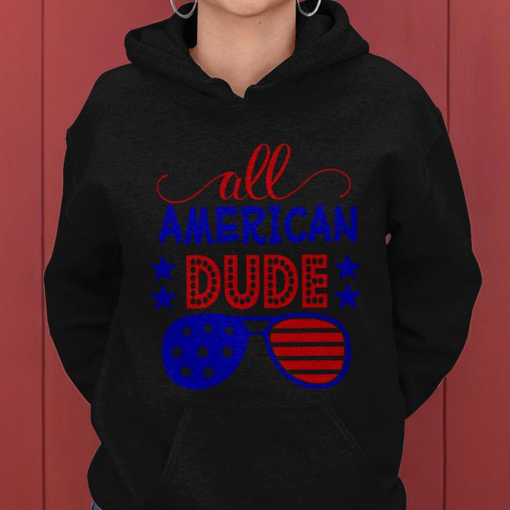 All American Dude Sunglasses 4Th Of July Independence Day Patriotic Women Hoodie