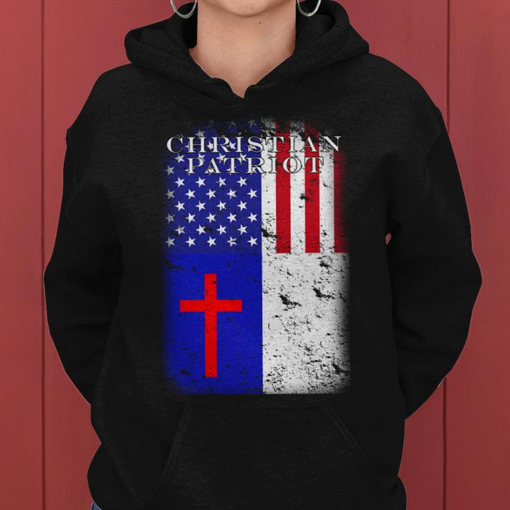 American Christian Patriot Red Cross Women Hoodie