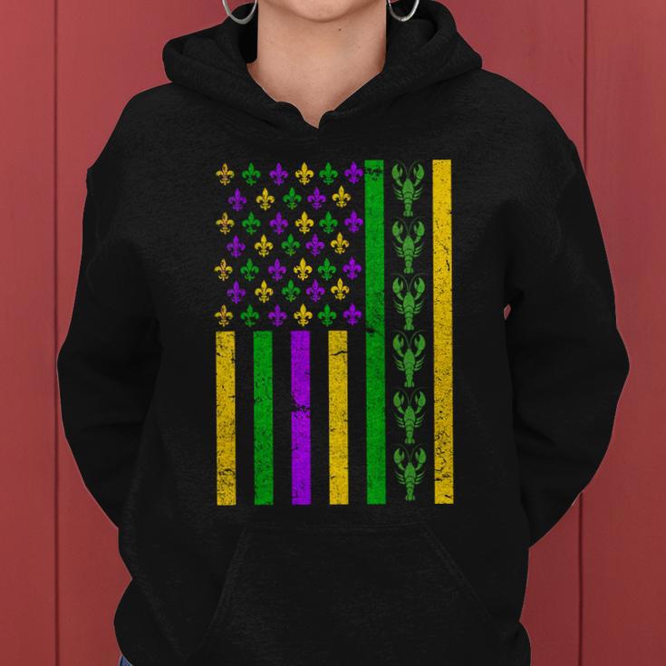 American Flag Mardi Gras Mardi Gras Crawfish V2 Women Hoodie