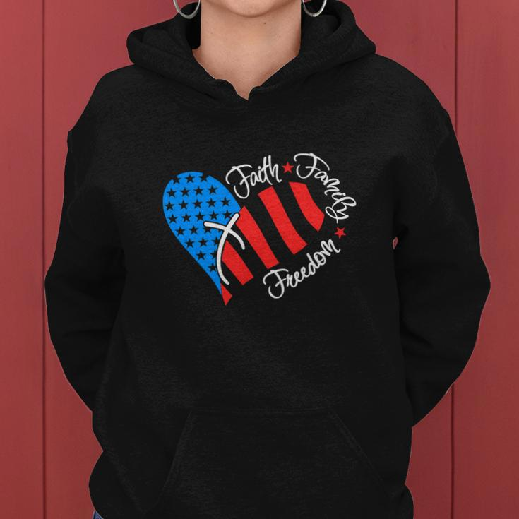 American Flag Usa Funny 4Th Of July Christian Women Hoodie