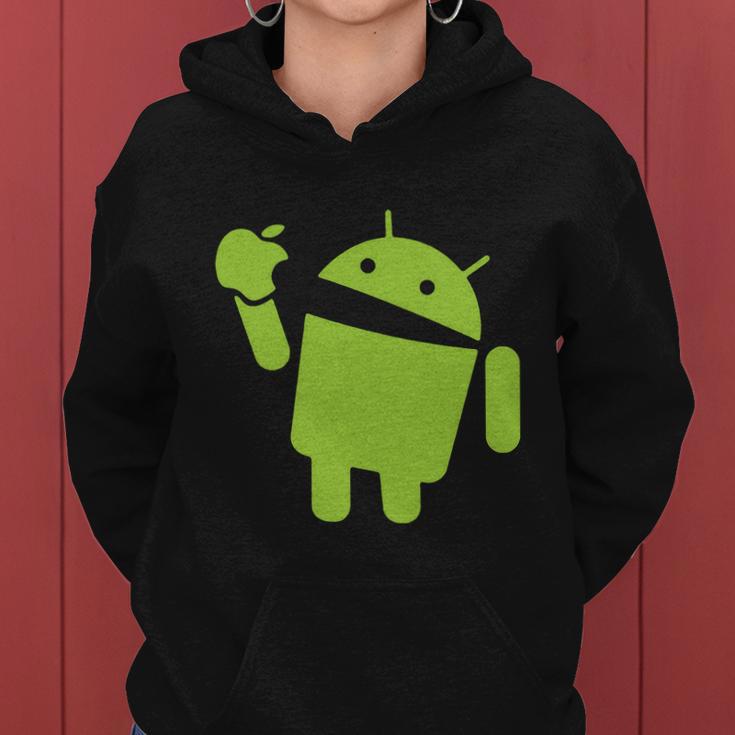 Android Eats Apple Funny Nerd Computer Tshirt Women Hoodie