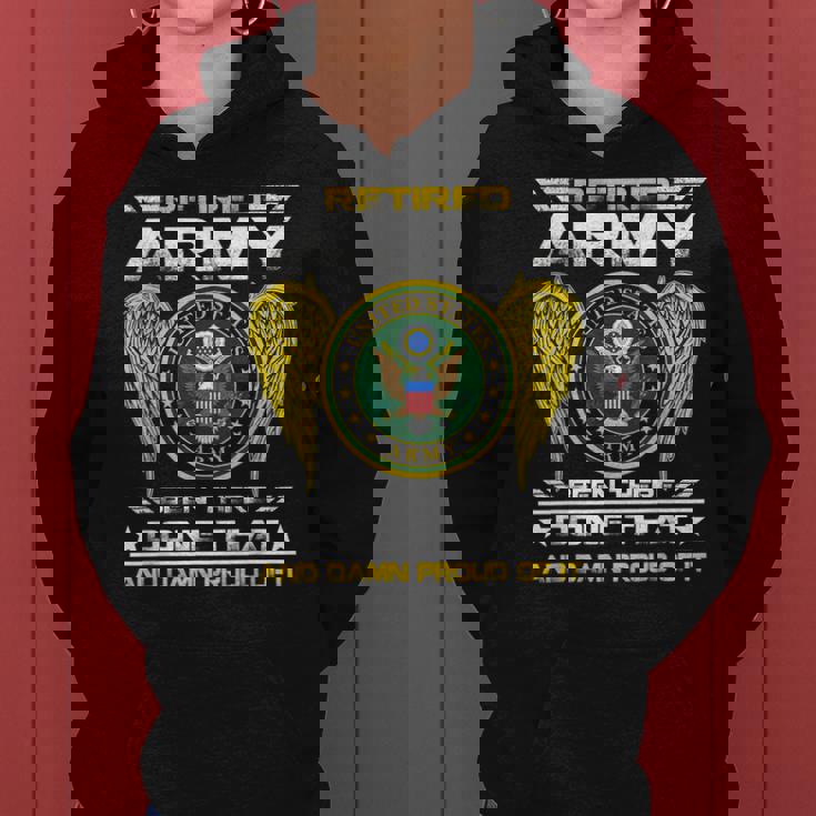 Army Retired Military US Army Retirement Women Hoodie Graphic Print Hooded Sweatshirt