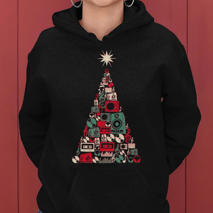 Audio Music Fan Christmas Tree Women Hoodie