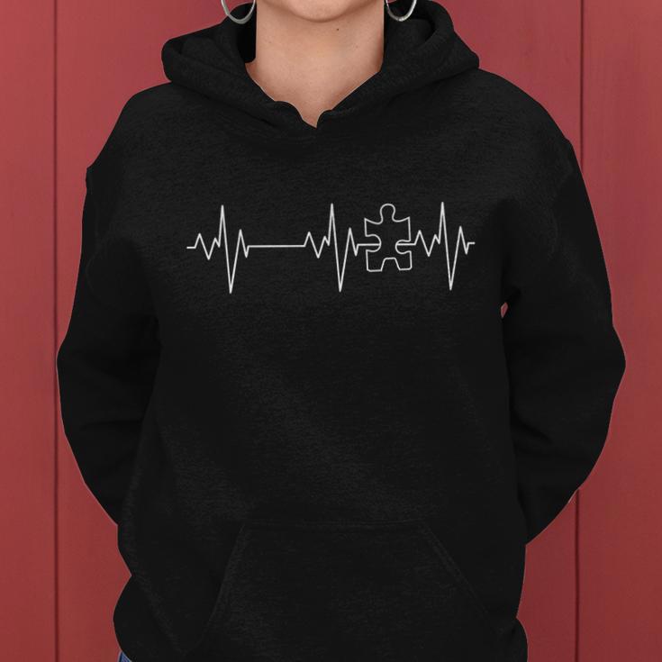 Autism Heartbeat Pulse Puzzle Tshirt Women Hoodie