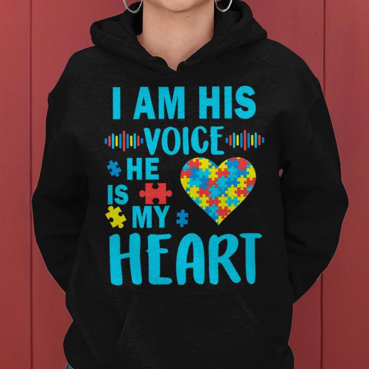 Autism I Am His Voice He Is My Heart Tshirt Women Hoodie