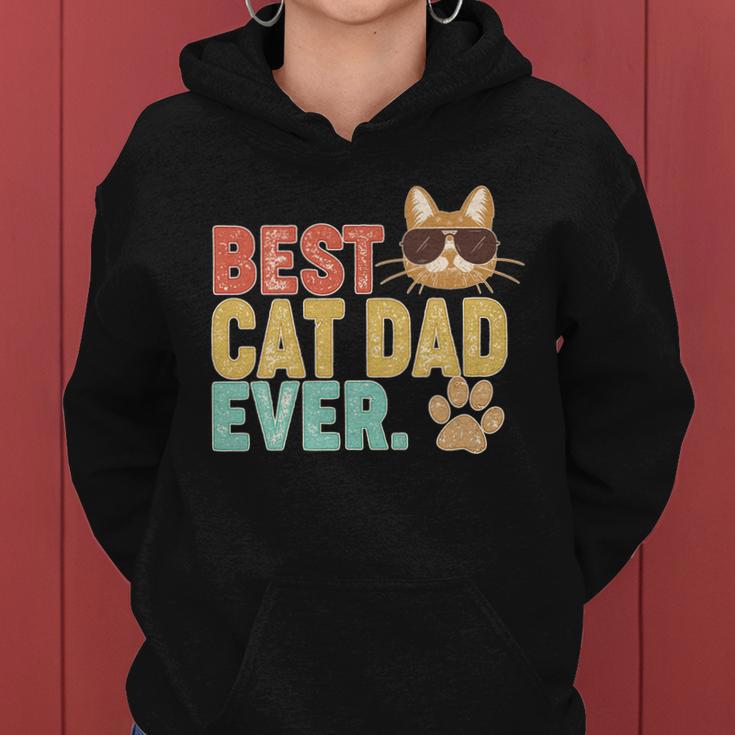 Best Cat Dad Ever Vintage Colors Tshirt Women Hoodie