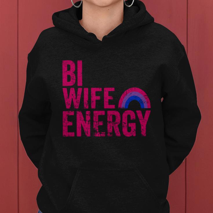 Bi Wife Energy Lgbtq Support Lgbt Bisexual Flag Vintage V3 Women Hoodie