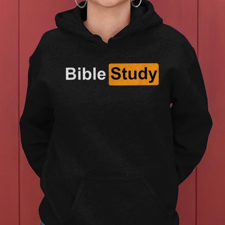 Bible Study Hub Logo Funny Sarcastic Adult Humor Women Hoodie