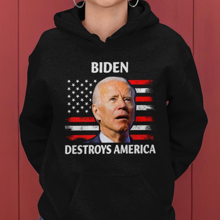 Biden Destroy American Joe Biden Confused Funny 4Th Of July Women Hoodie