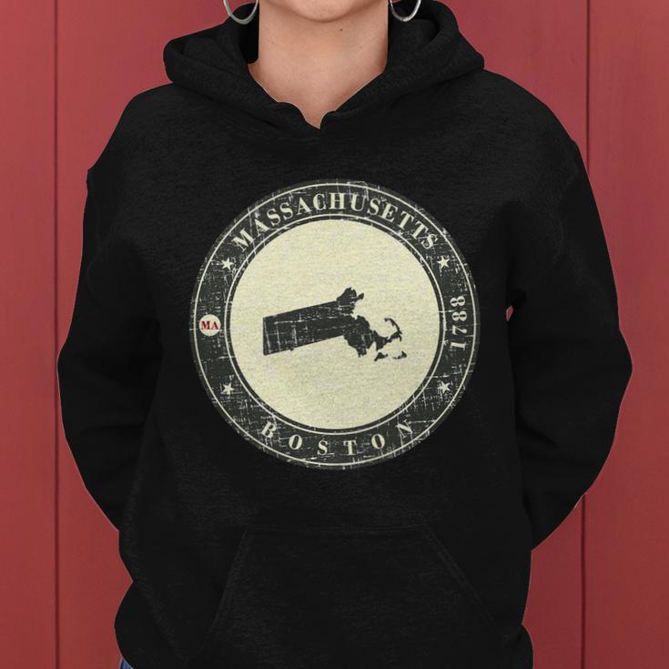 Boston Massachusetts Retro Women Hoodie