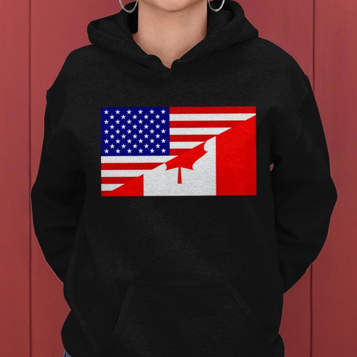 Canadian American Usa Flag Women Hoodie