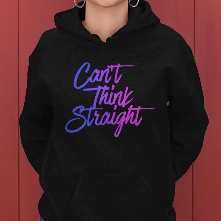 Cant Think Straight Funny Bisexual Bi Pride Flag Women Hoodie