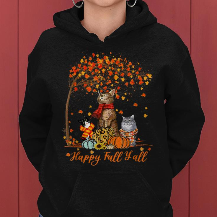 Cat It’S Fall Y’All Pumpkin Autumn Halloween Cat Fall Autumn Women Hoodie