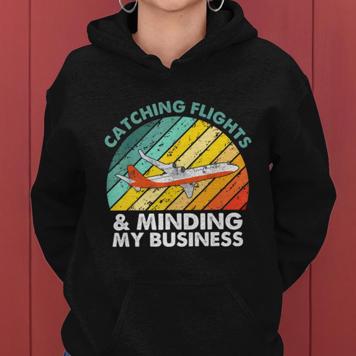 Catching Flights & Minding My Business Vintage V2 Women Hoodie