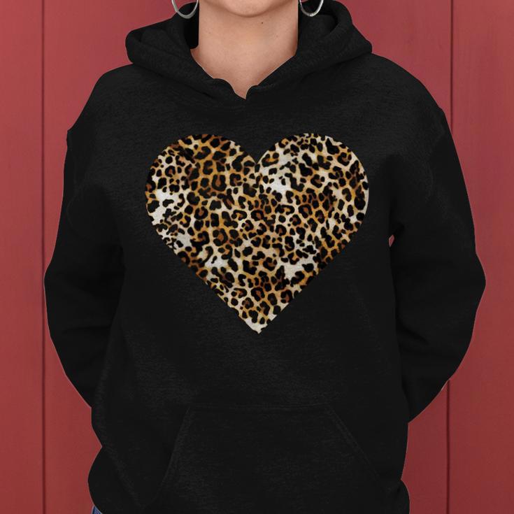 Cheetah Print Heart Tshirt Women Hoodie