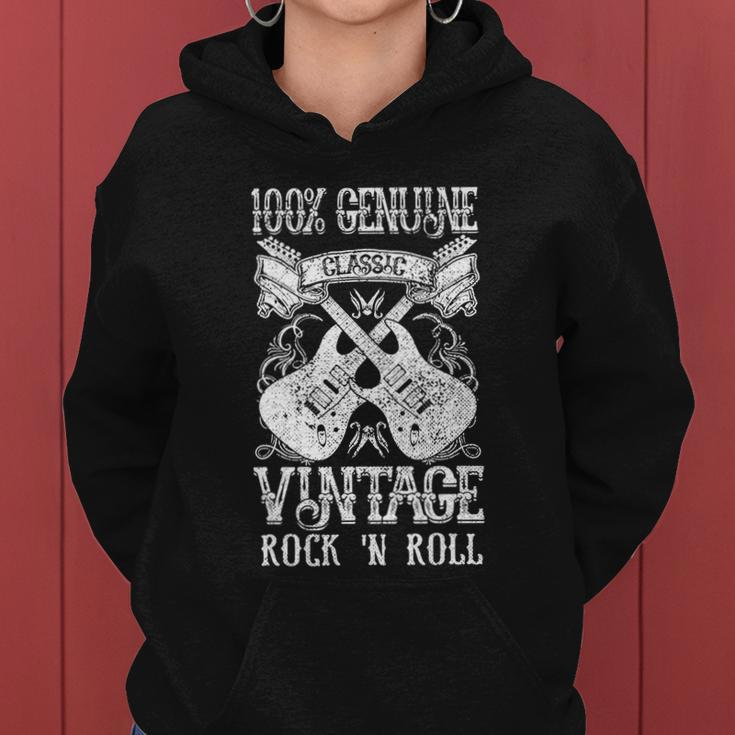 Classic Vintage Rock N Roll Funny Music Guitars Gift Women Hoodie