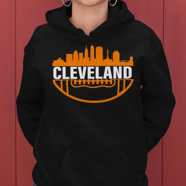 Cleveland Football Skyline City Logo Women Hoodie
