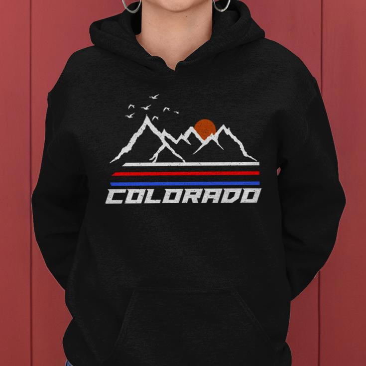 Colorado Mountains Retro Vintage Women Hoodie