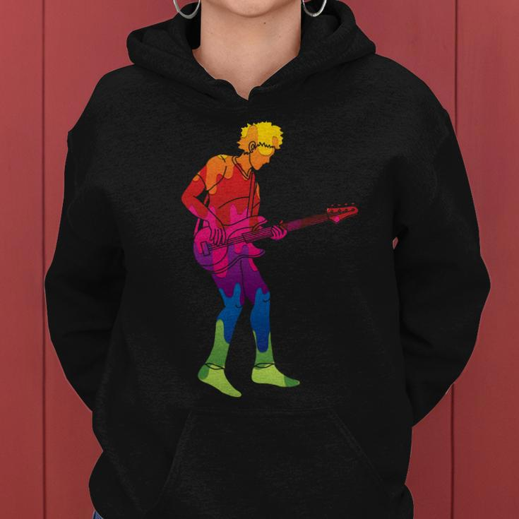 Cool Colorful Music Guitar Guy Women Hoodie