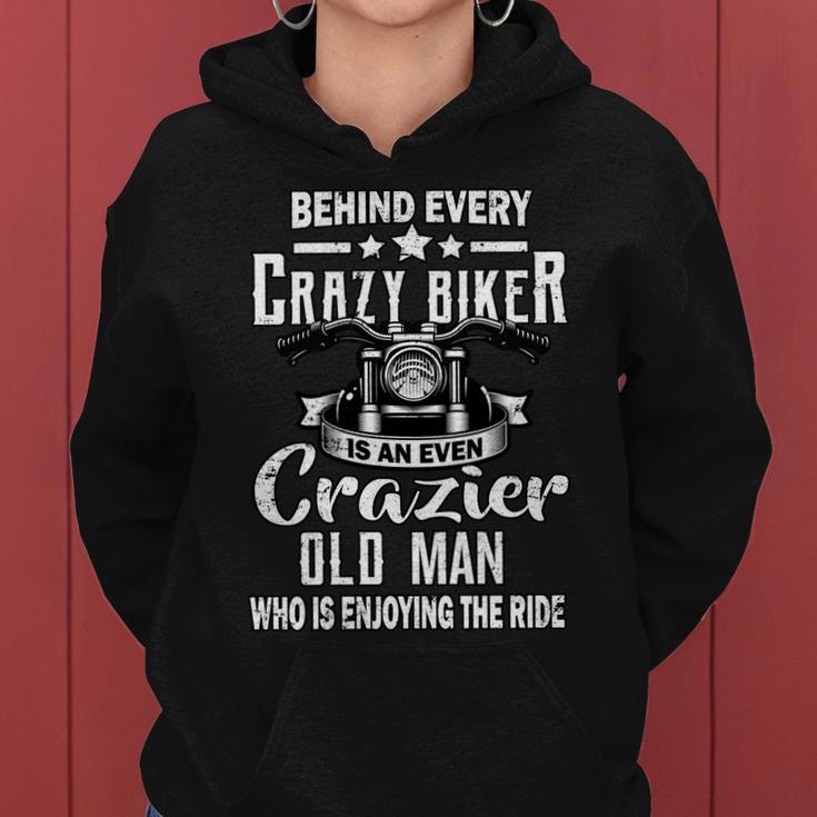 Crazy Old Biker Man Women Hoodie