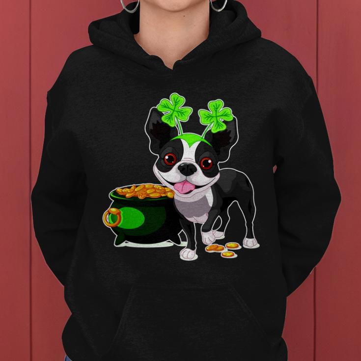 Cute Boston Terrier Shamrock St Patricks Day Women Hoodie