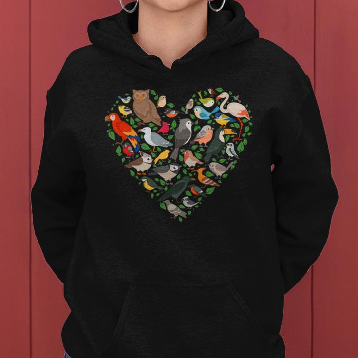 Cute Funny Bird Lover Heart Women Hoodie