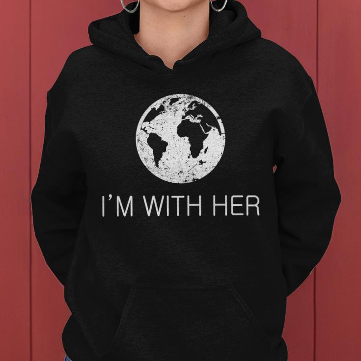 Distressed Earth Day Im With Her Science March Tshirt Women Hoodie