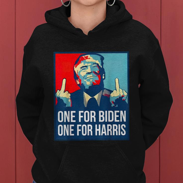 Donald Trump Middle Finger Biden Harris America Republican Women Hoodie