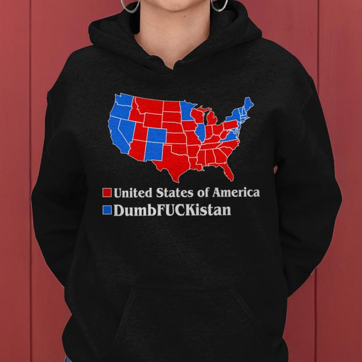 Dumbfuckistan Vs United States Of America Election Map Republicans Women Hoodie
