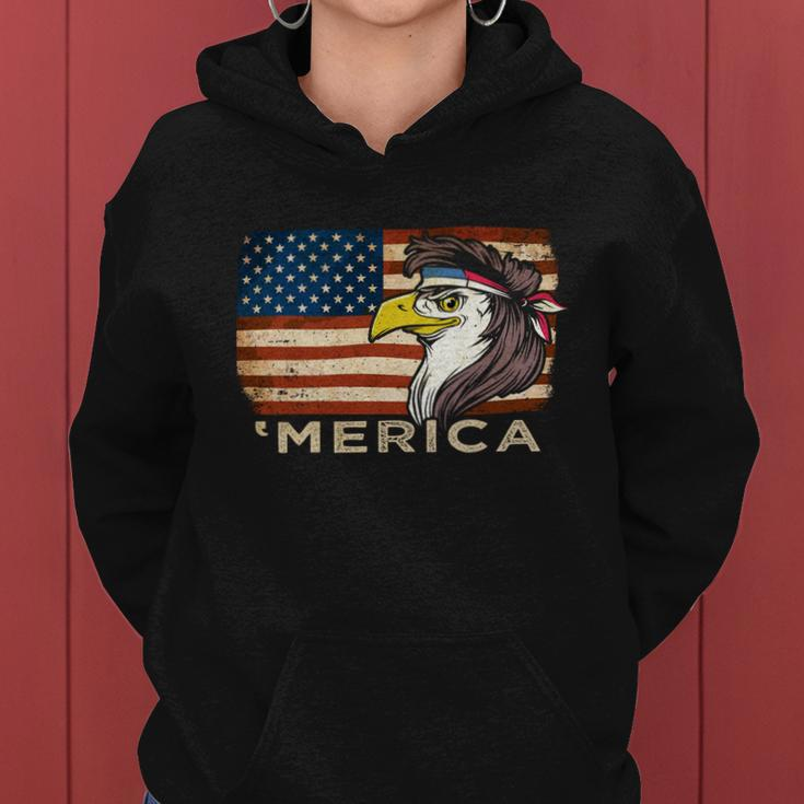 Eagle Mullet Usa American Flag Merica 4Th Of July Gift Women Hoodie