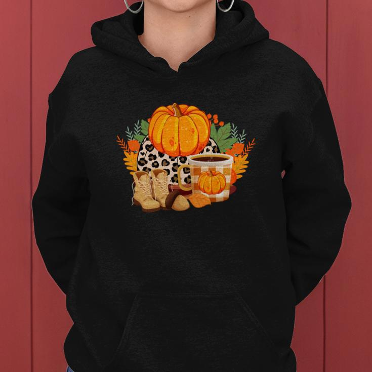 Fall Season Lovers Pumpkin Shoes Sweater Weather Women Hoodie Graphic Print Hooded Sweatshirt