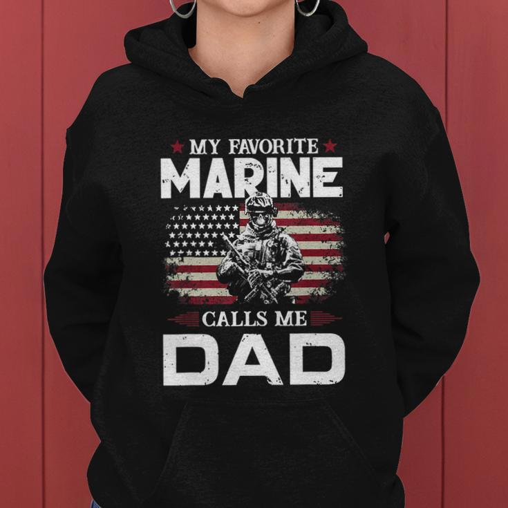 Fathers Day Flag My Favorite Marine Calls Me Dad Tshirt Women Hoodie