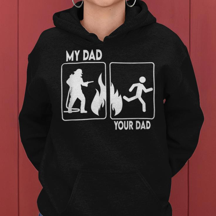 Firefighter Funny Firefighter Dad Fathers Day Proud Daughter Son Boys V2 Women Hoodie
