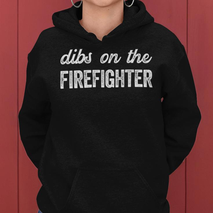 Firefighter Funny Firefighter Wife Dibs On The Firefighter V2 Women Hoodie