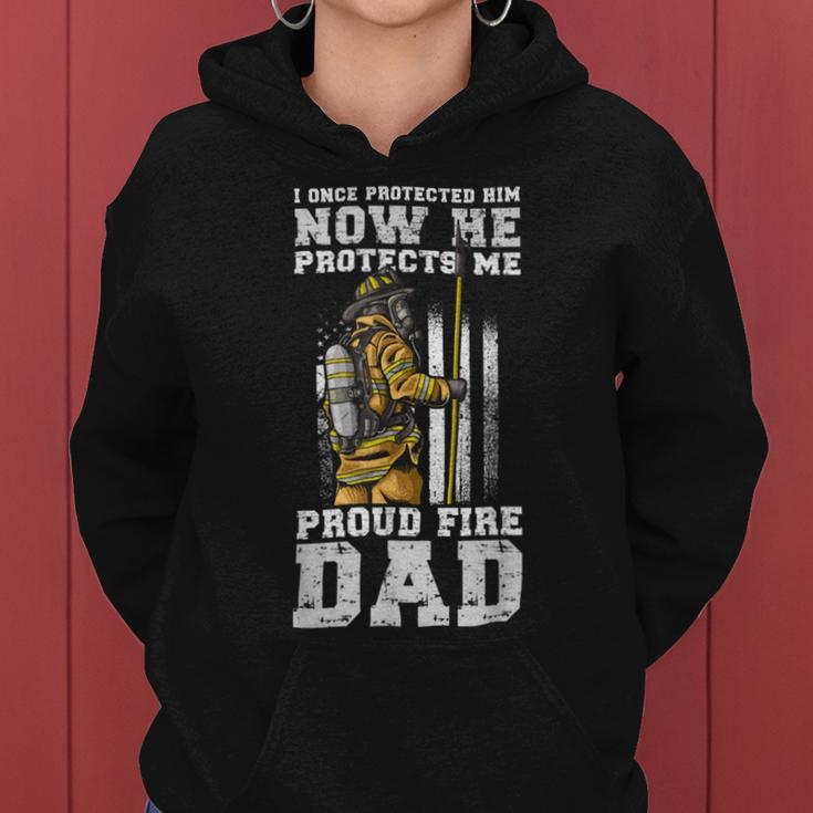 Firefighter Proud Fire Dad Firefighter Dad Of A Fireman Father Women Hoodie