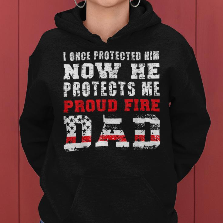 Firefighter Proud Fire Dad Fireman Father Of A Firefighter Dad Women Hoodie