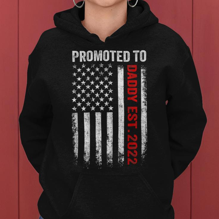 Firefighter Red Line Promoted To Daddy 2022 Firefighter Dad On Back V2 Women Hoodie