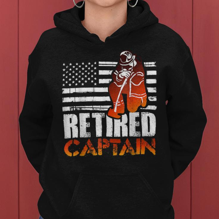Firefighter Retired American Firefighter Captain Retirement Women Hoodie