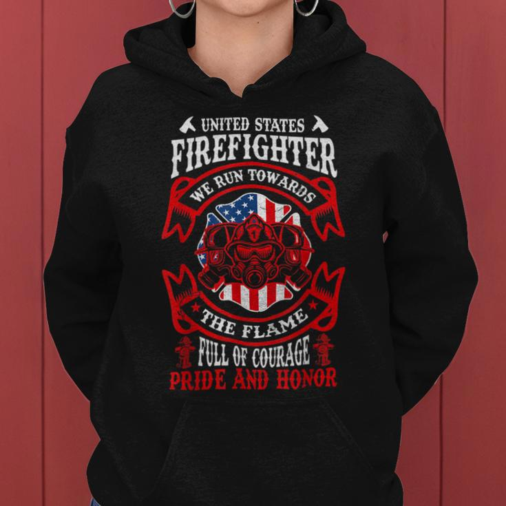 Firefighter United States Firefighter We Run Towards The Flames Firemen _ V4 Women Hoodie