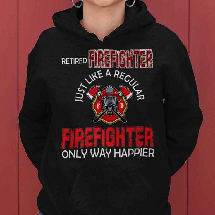 Firefighter Vintage Retired Firefighter Definition Only Happier Retire Women Hoodie