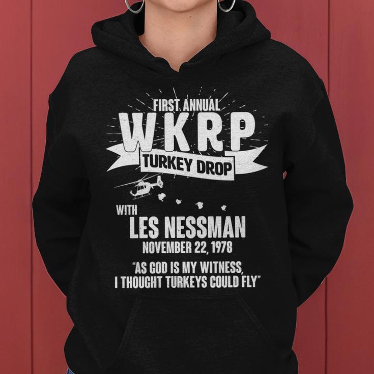 First Annual Wkrp Turkey Drop With Les Nessman Women Hoodie