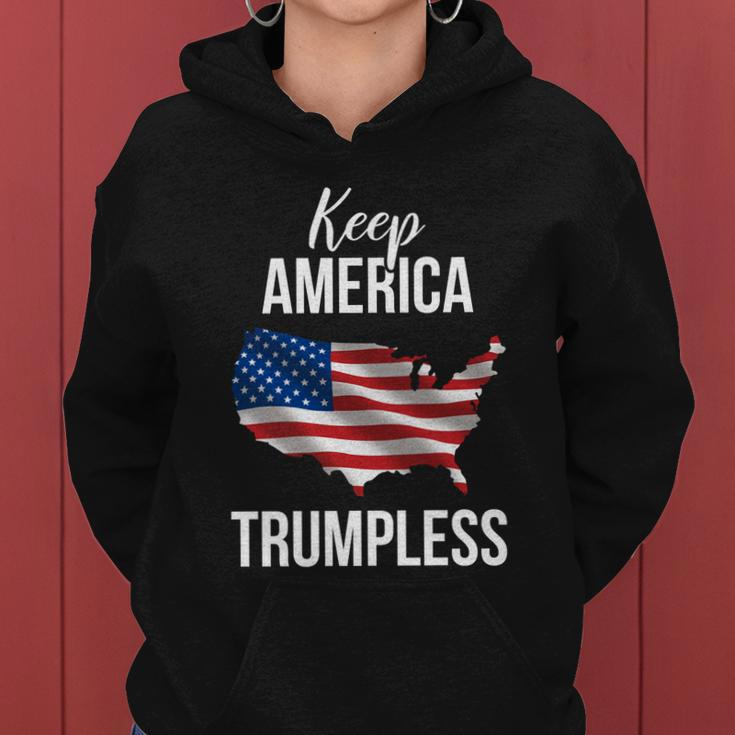 Flag Of The United States Usa Keep America Trumpless Meaningful Gift Women Hoodie