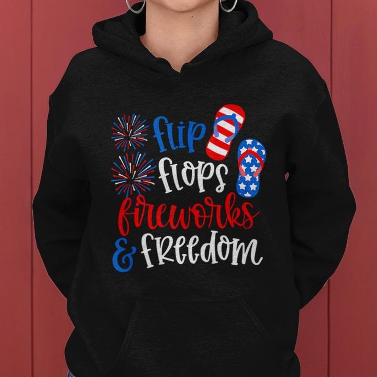 Flip Flops Fireworks And Freedom 4Th Of July Us Flag Women Hoodie