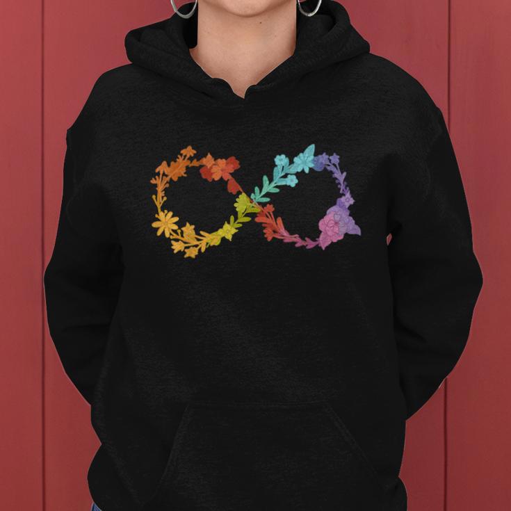 Floral Neurodiversity Infinity Symbol Autism Awareness Women Hoodie