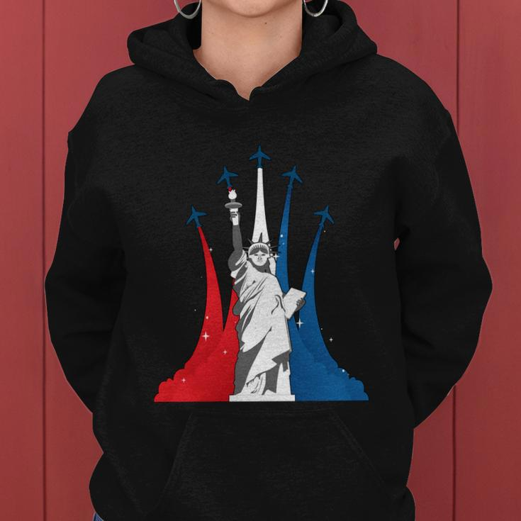 Fourth Of July Fighter Jets Red White Blue 4Th American Flag Women Hoodie