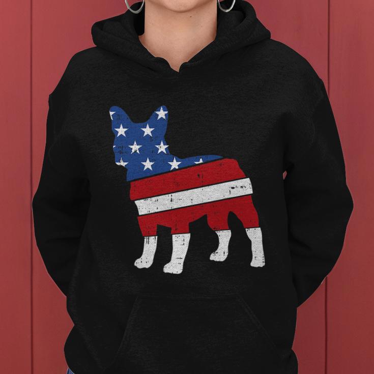 French Bulldog 4Th Of July Cute Frenchie American Flag Dog Women Hoodie