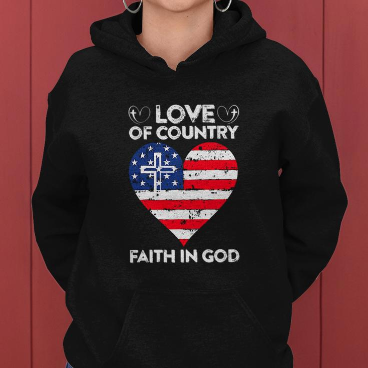 Funny 4Th Of July Christian Faith In God Heart Women Hoodie